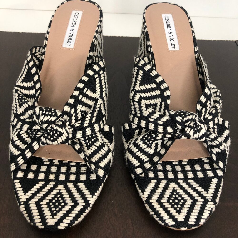 Chelsea & Violet Gia Knot Printed Mules Size 9 - Picture 5 of 6